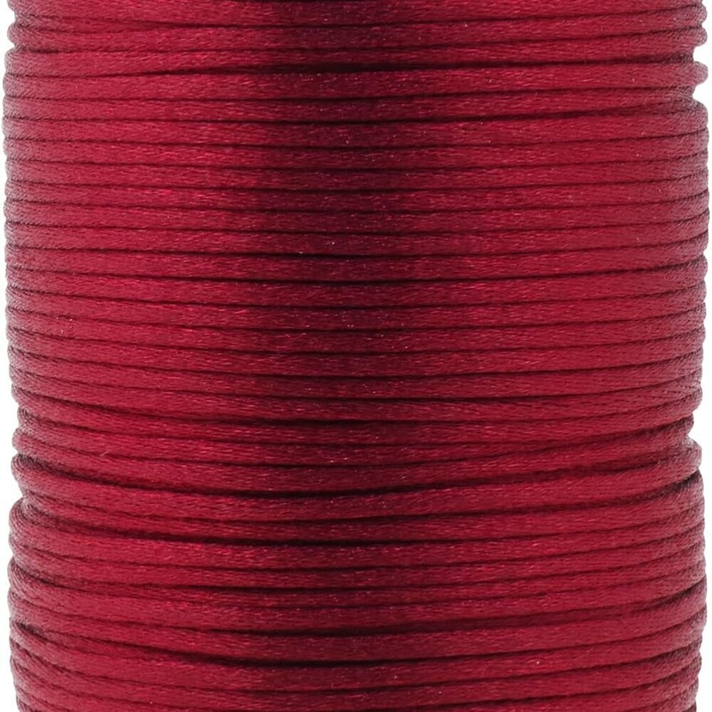 Nylon Satin Cord - 2mm Rattail Burgundy String - 100 Yds Chihese Knotting Cord f
